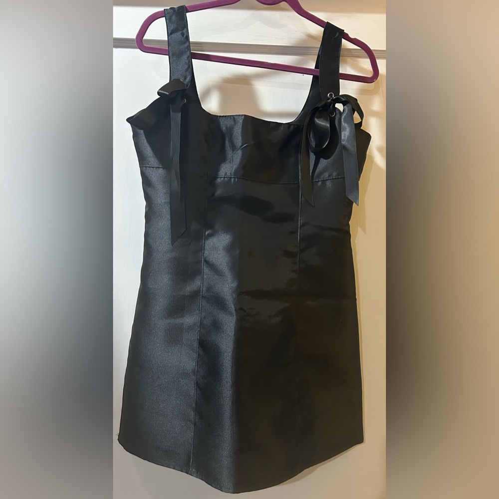 Dolls Kill Satin Black Mini Dress - Picture 2 of 2